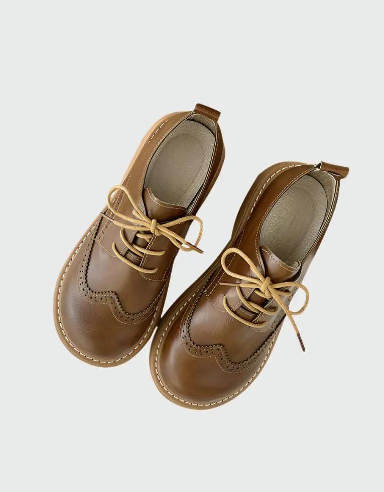 Brogue Style Oxford Shoes for Women – Wide-Fit Comfort & Elegant Design-Caliboot