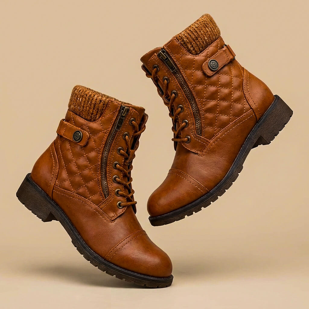 Comfortable Genuine Leather Ankle Boots - VibreMode