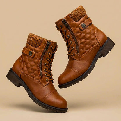 Comfortable Genuine Leather Ankle Boots - VibreMode