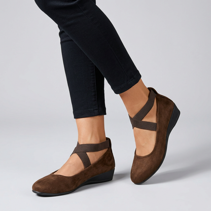 Women's Orthopedic Flats Cross Strap Support