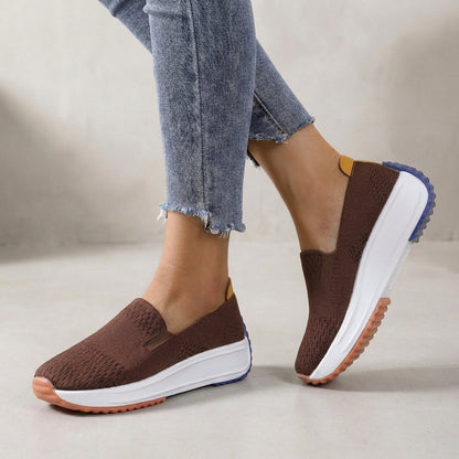 Orthopedic Slip On Sneakers Knit Platform