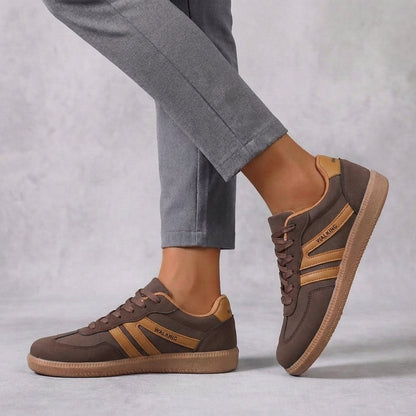 Men's Low- Lace-Up Sneakers Striped Detail