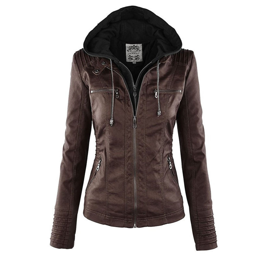 Ladies Biker-Style Hoodie Jacket