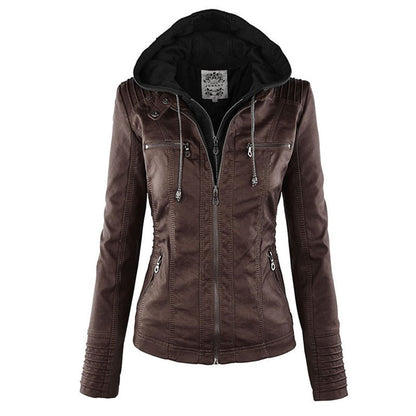 Ladies Biker-Style Hoodie Jacket