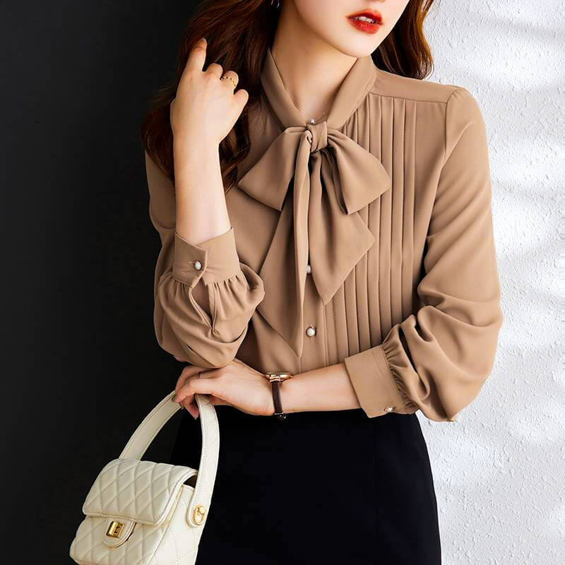 Floral Ruffle Neck Blouse - VibreMode