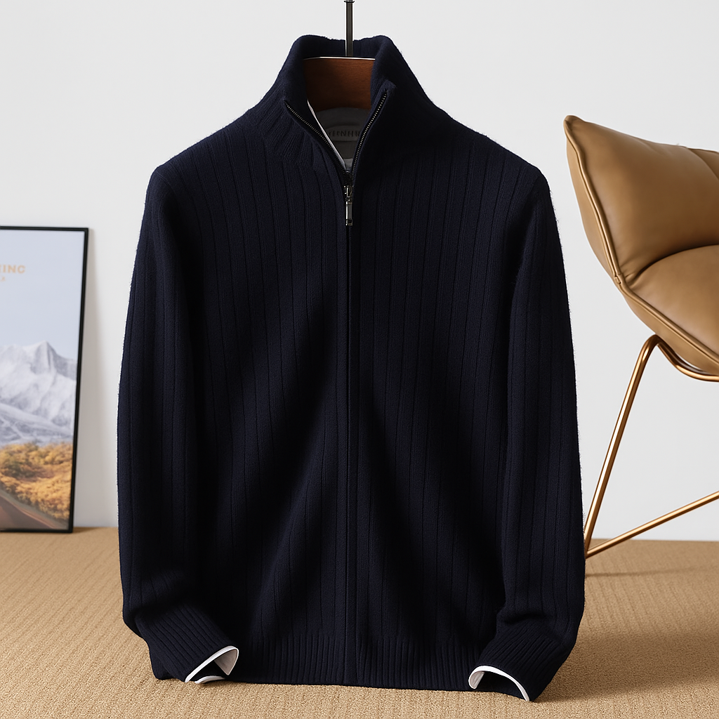 Men's Wool Zip Cardigan
