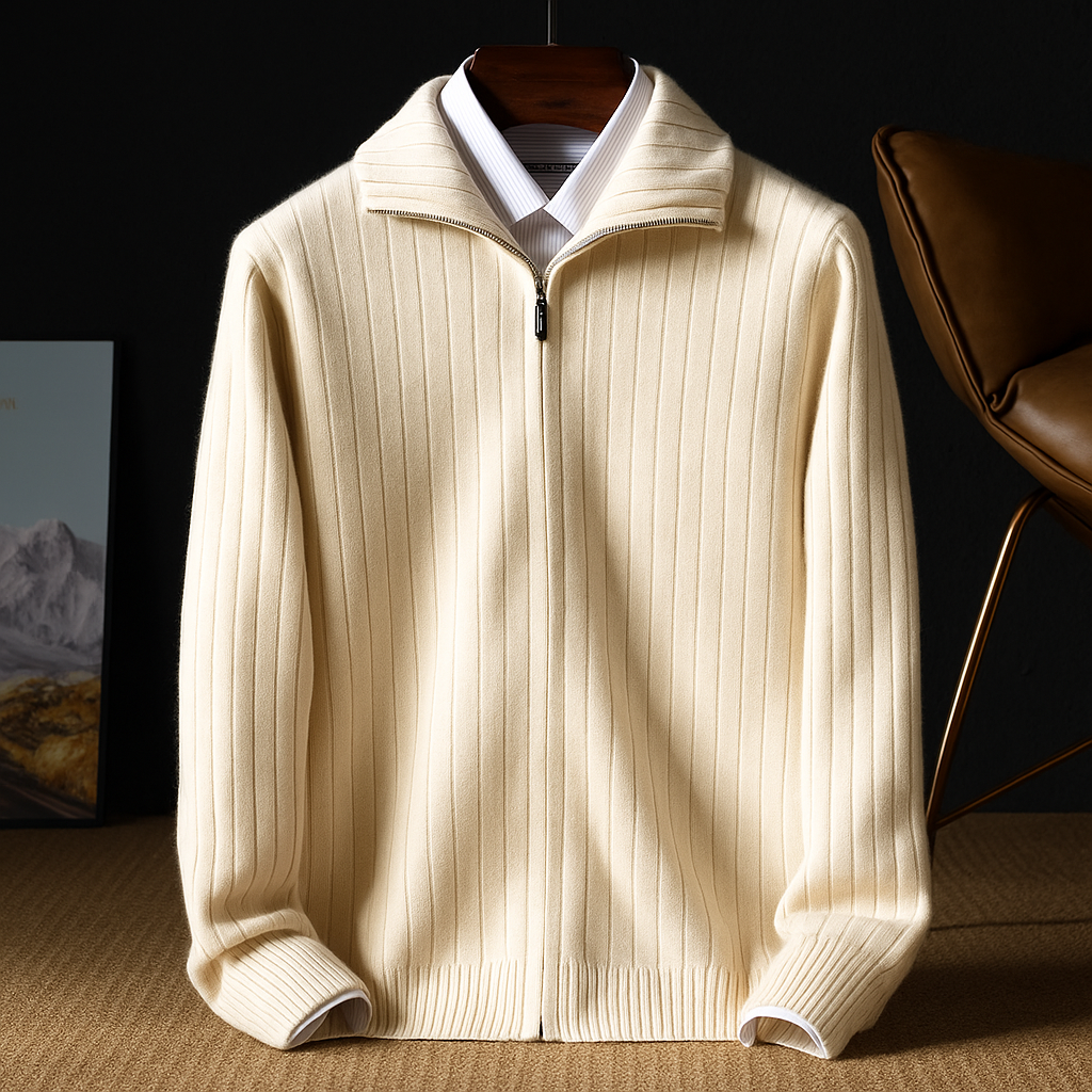 Men's Wool Zip Cardigan