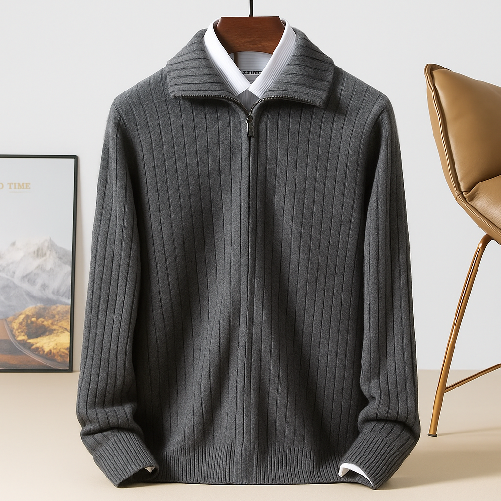 Men's Wool Zip Cardigan