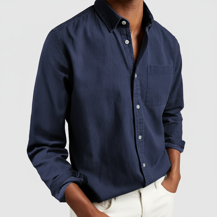 Men's Button Down Long Sleeve Shirt - VibreMode
