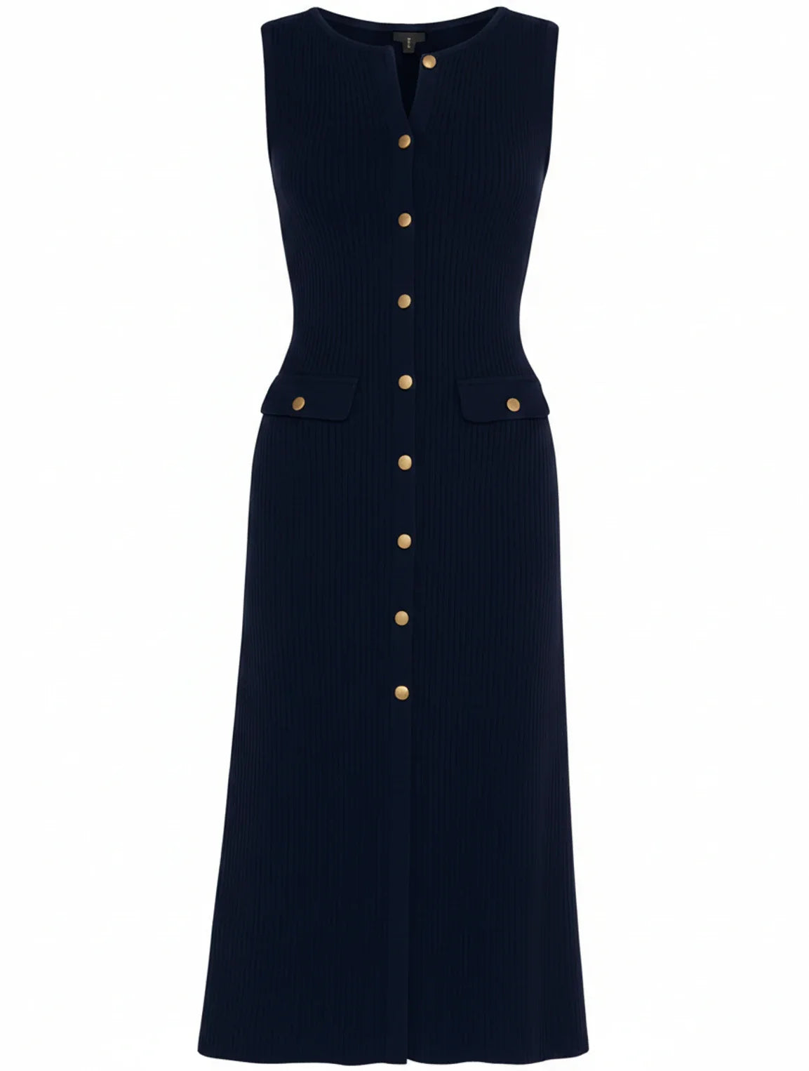 Women's A-Line Midi Dress Button Front