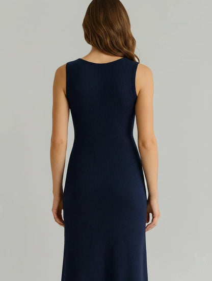 Women's A-Line Midi Dress Button Front