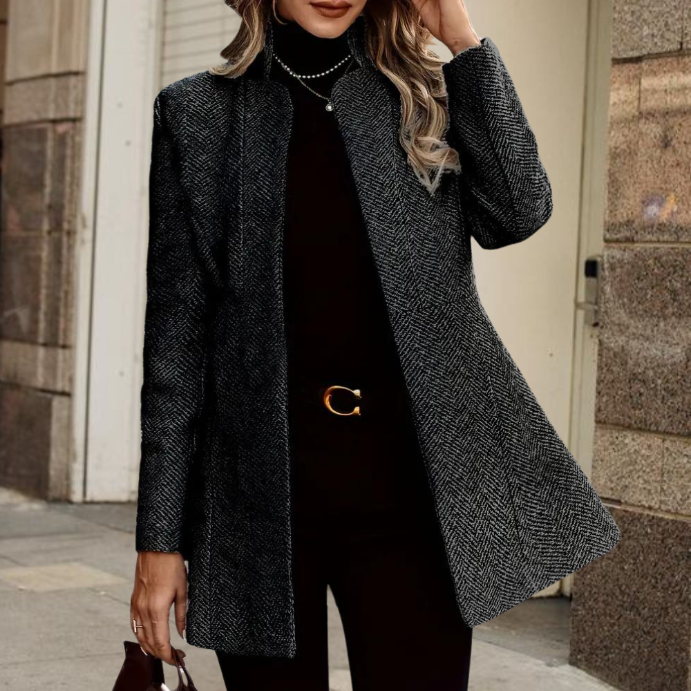 Women's Ankle Coat Single Row Buttons Notch Lapel