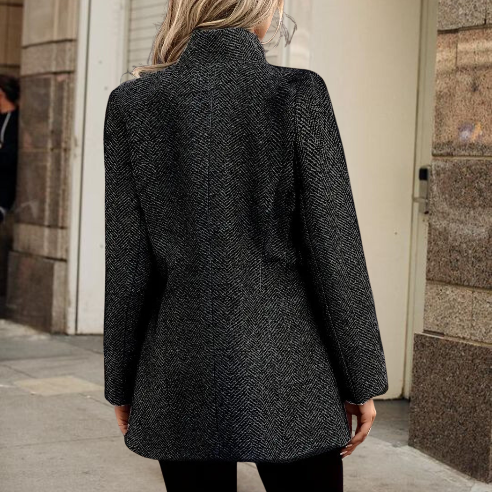 Women's Ankle Coat Single Row Buttons Notch Lapel