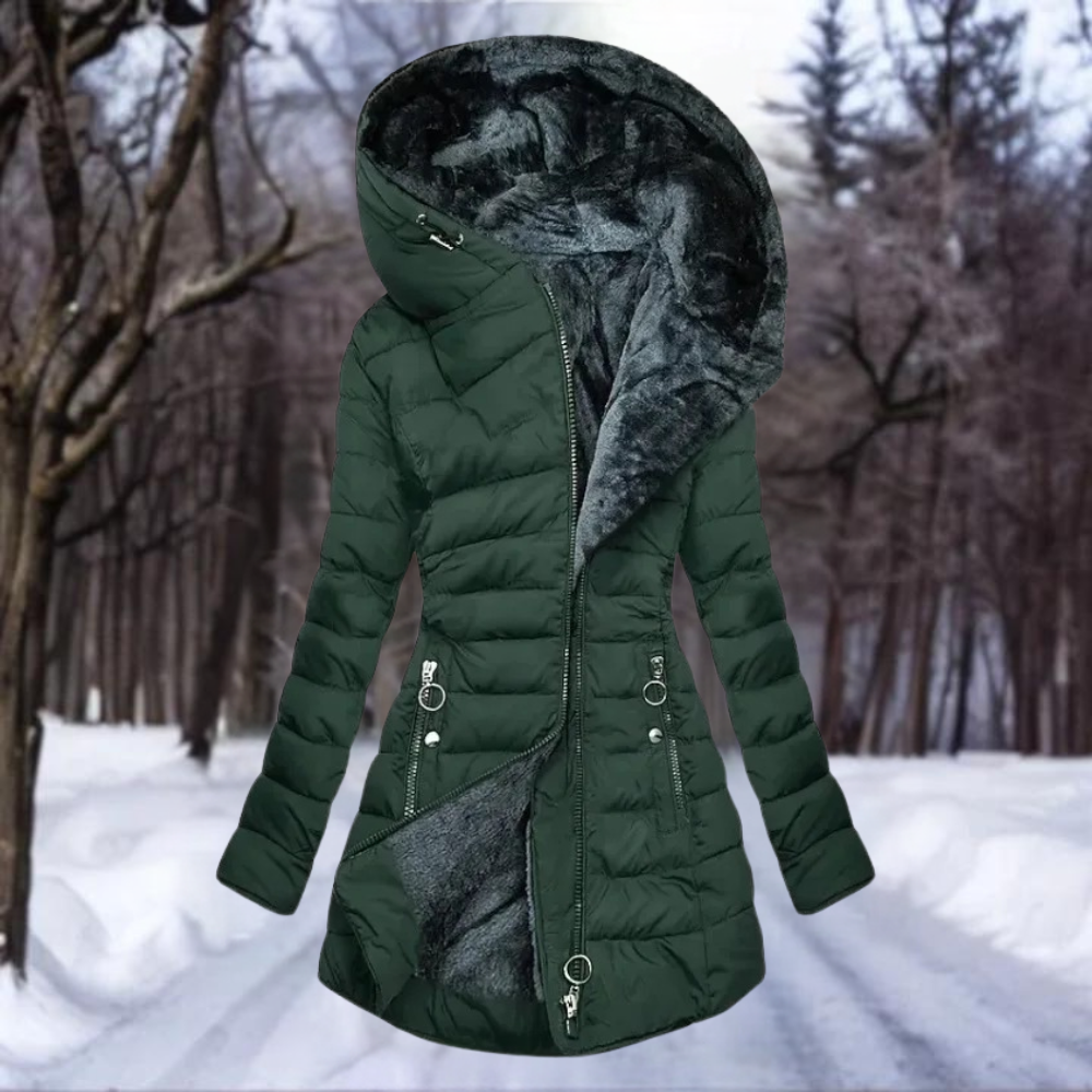 Laura Women's Plush Coat Soft Elegant Black