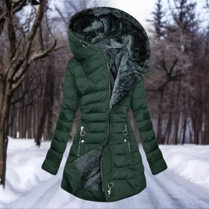 Laura Women's Plush Coat Soft Elegant Black