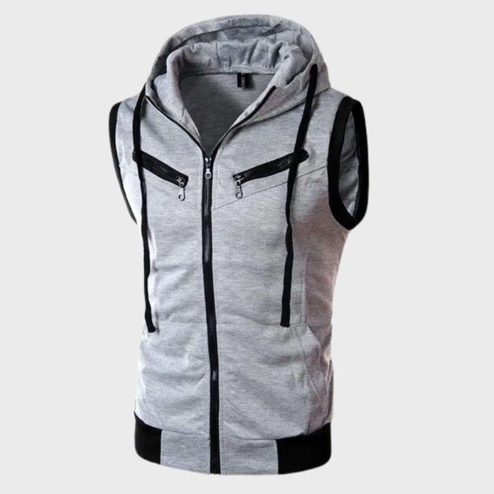 Men's Sleeveless Hooded Vest - VibreMode