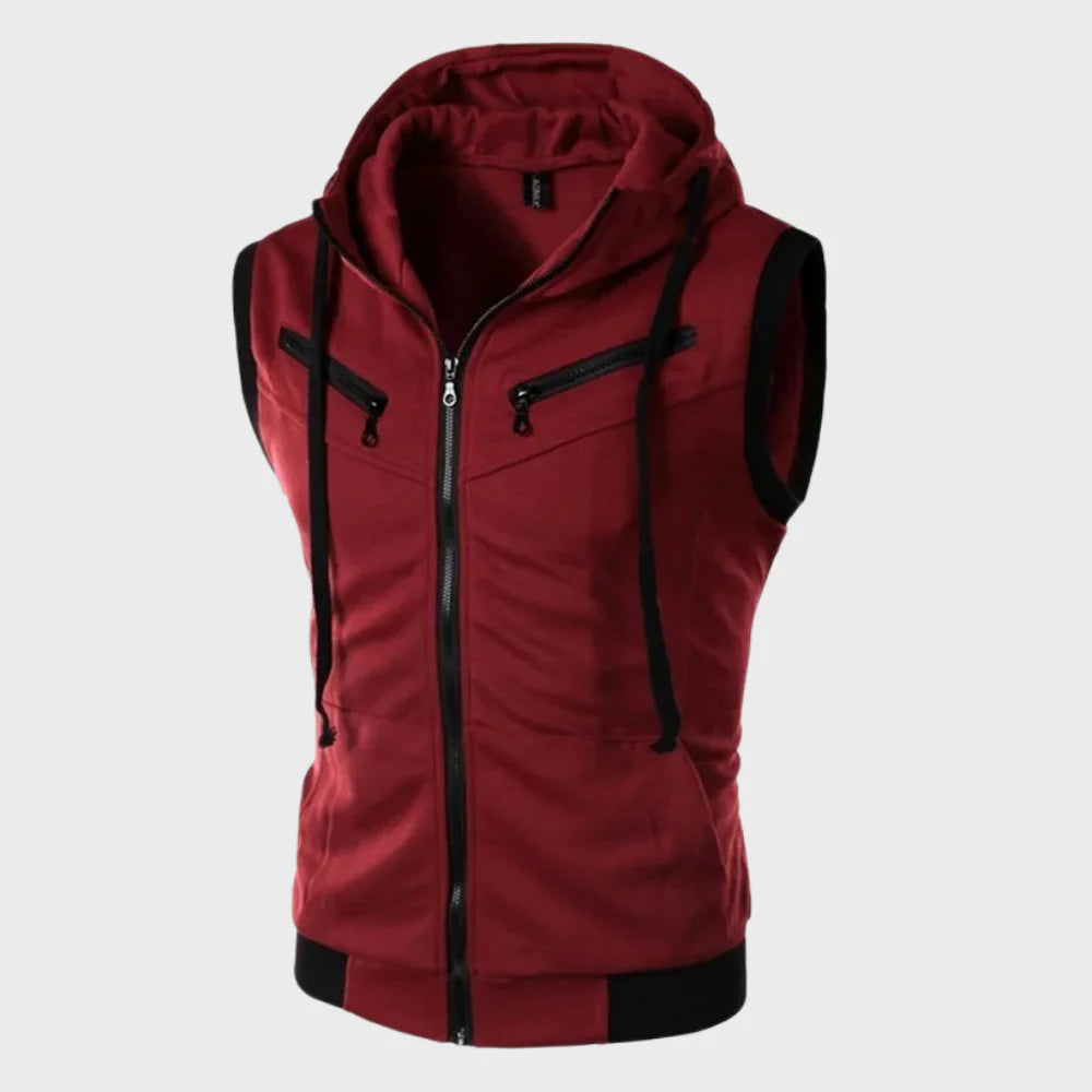 Men's Sleeveless Hooded Vest