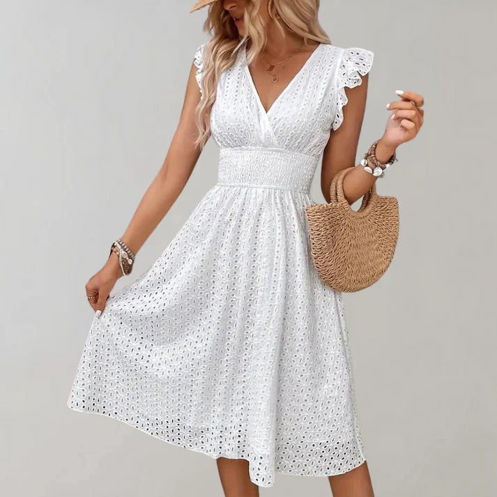 Women's Flutter Sleeve Dress - VibreMode