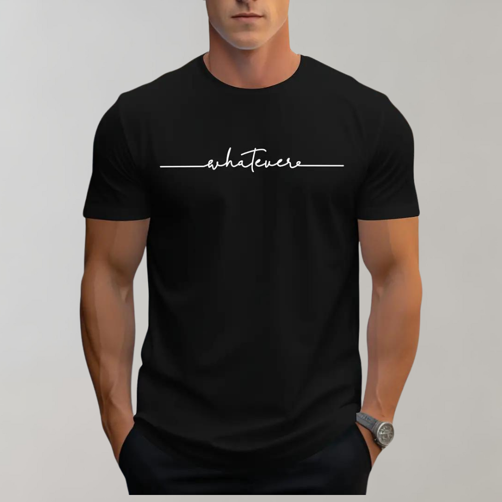 Men's Casual T-Shirt Crew Neck Minimalist Print - VibreMode