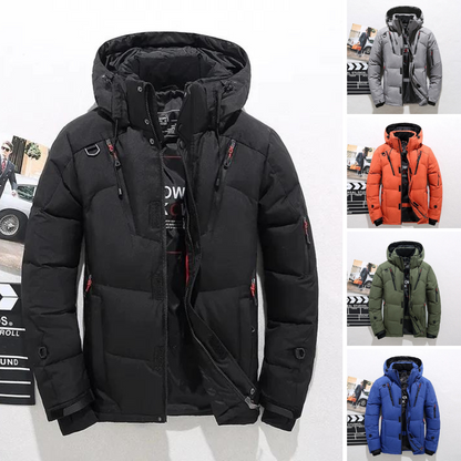 Men's Puffer Coat Zipper Pockets - VibreMode