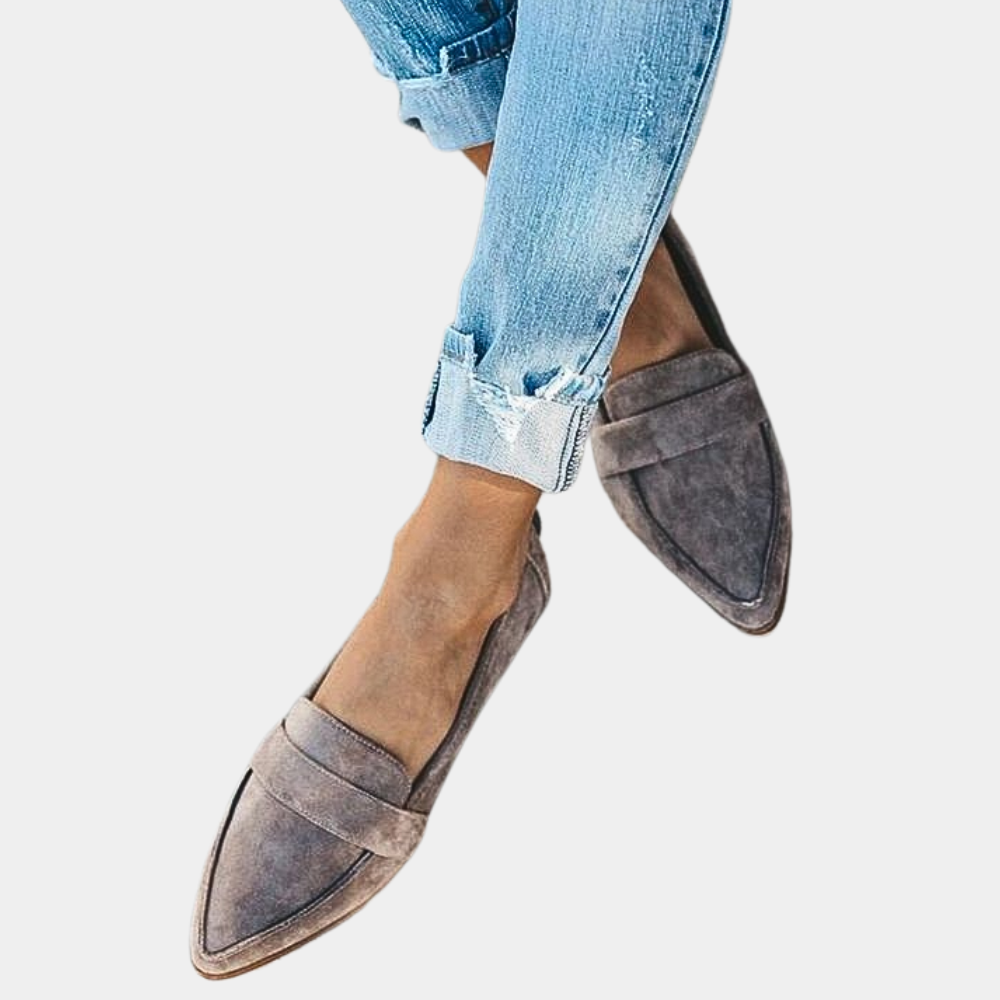 Women's Slip-On Loafers Suede Brown - VibreMode