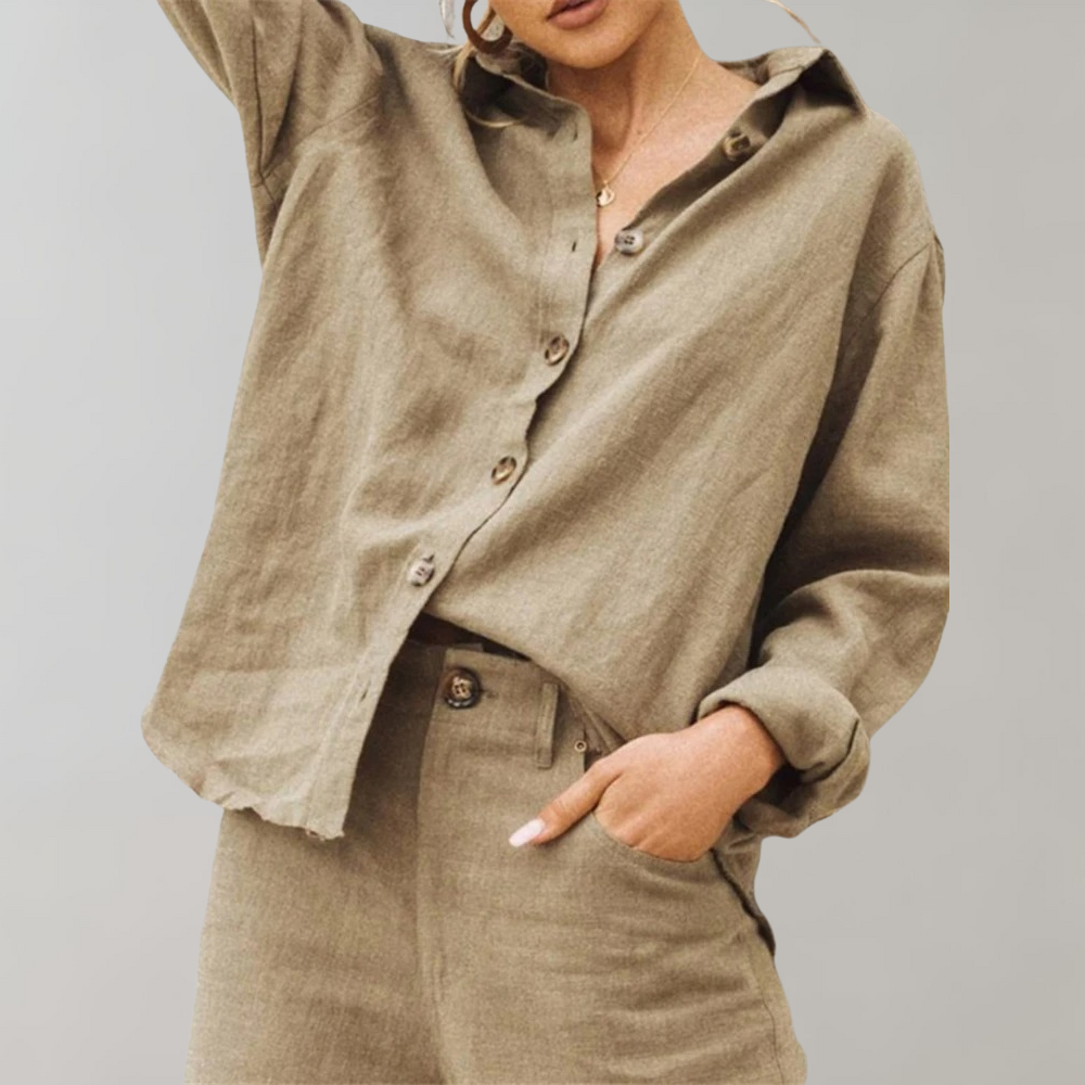 Women's Linen Blouse Vintage Style