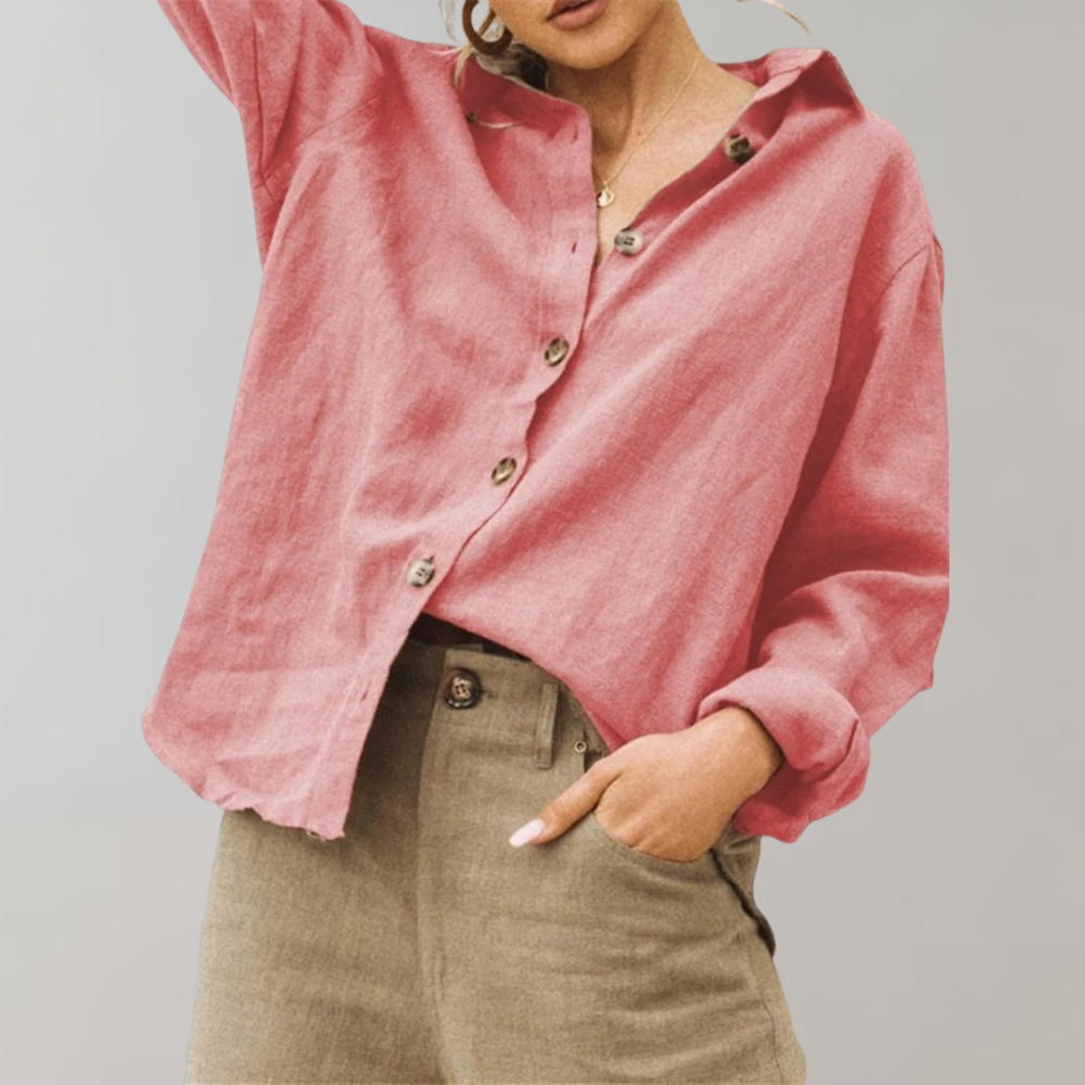 Women's Linen Blouse Vintage Style