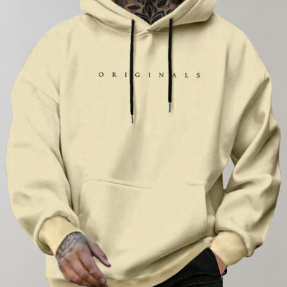 Men's Oversized Hoodie Cotton Casual Black
