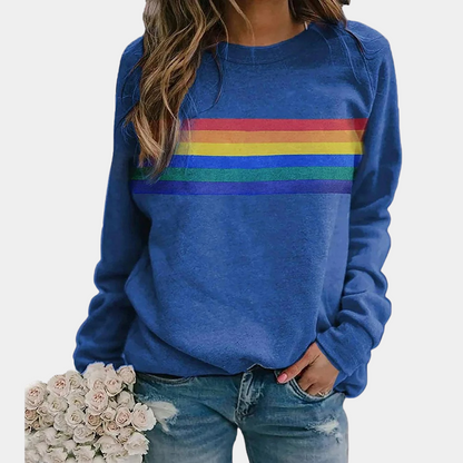 Colorful Striped Soft Sweatshirt - VibreMode