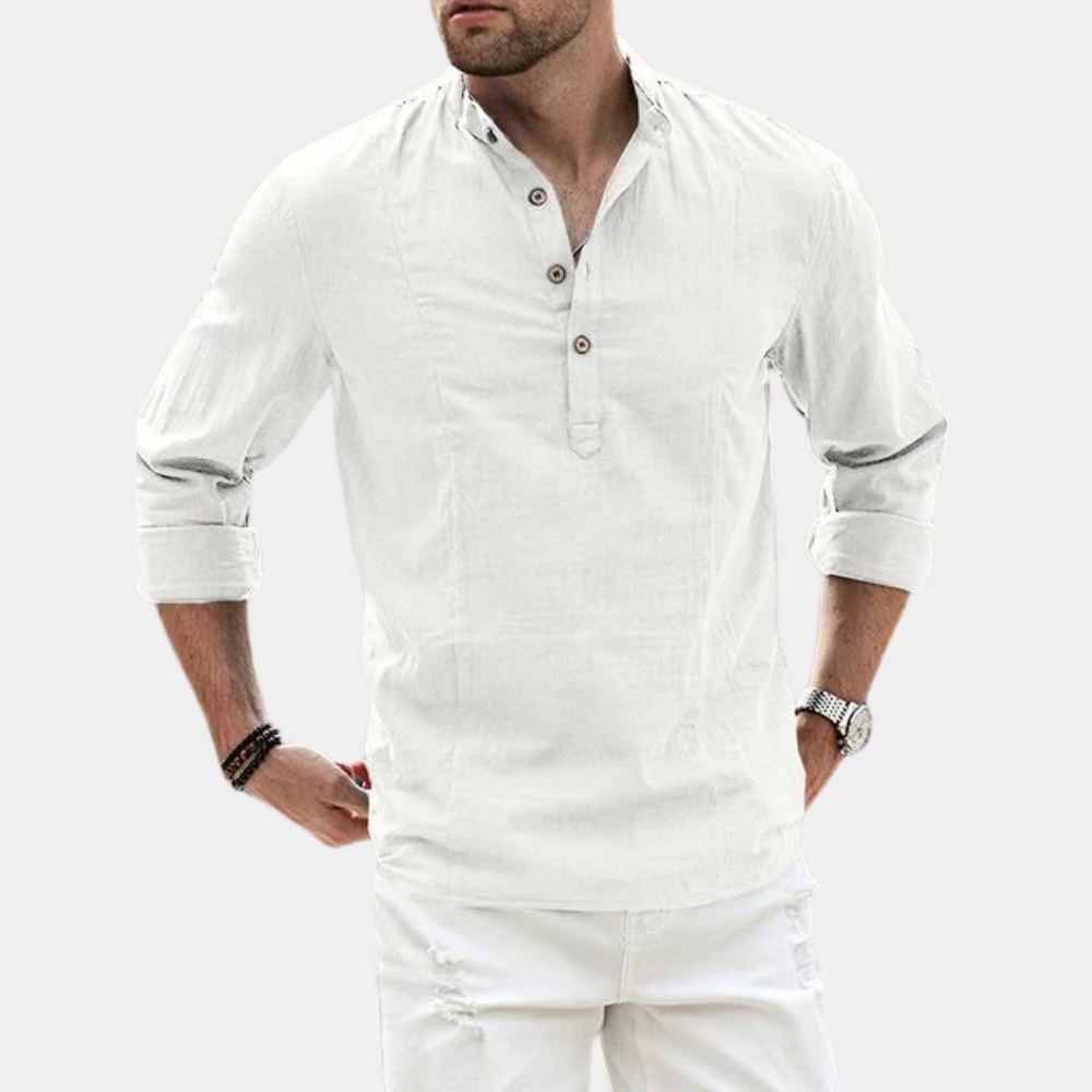 Men's Long Sleeve Casual Shirt Cotton - VibreMode