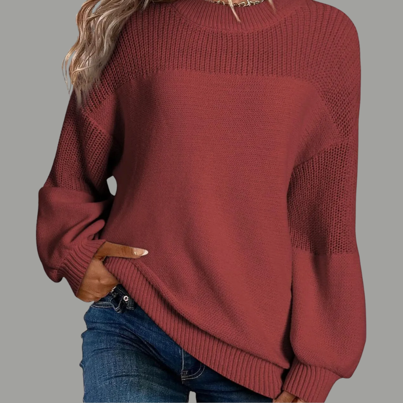 Women's Textured Crewneck Sweater Oversized