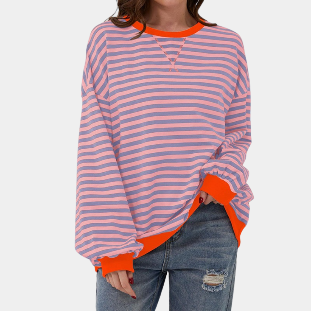 Women's Long Sleeve Striped T-Shirt Oversized