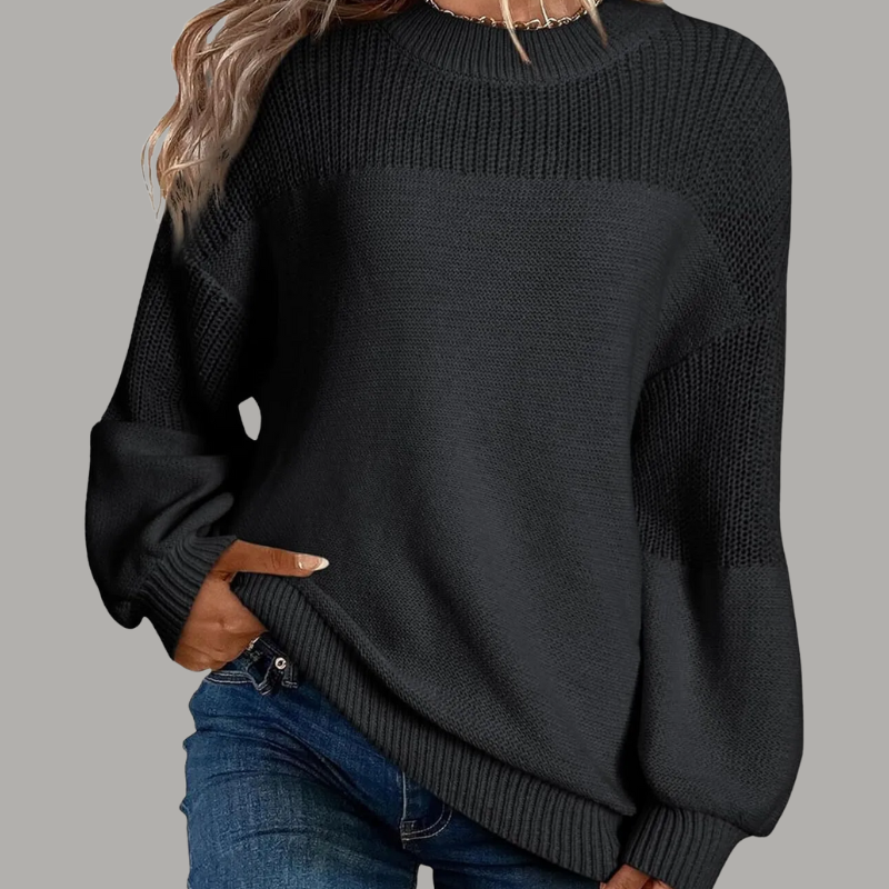 Women's Textured Crewneck Sweater Oversized