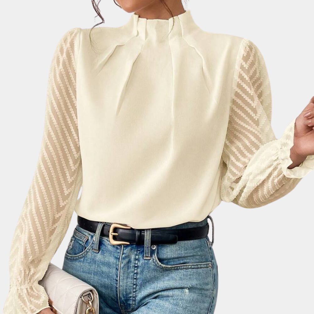 Lightweight Semi Sheer Blouse Top - VibreMode