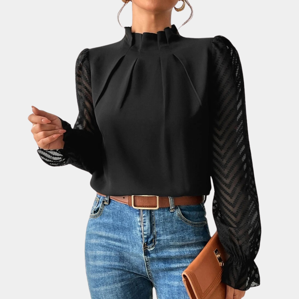 Lightweight Semi Sheer Blouse Top