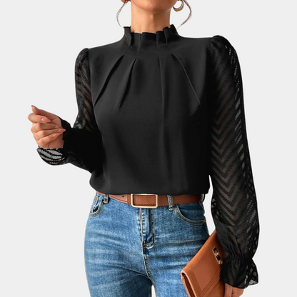 Lightweight Semi Sheer Blouse Top