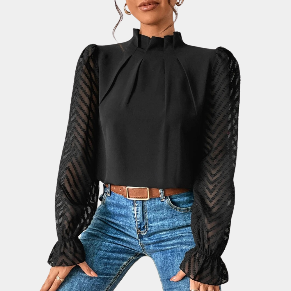 Lightweight Semi Sheer Blouse Top