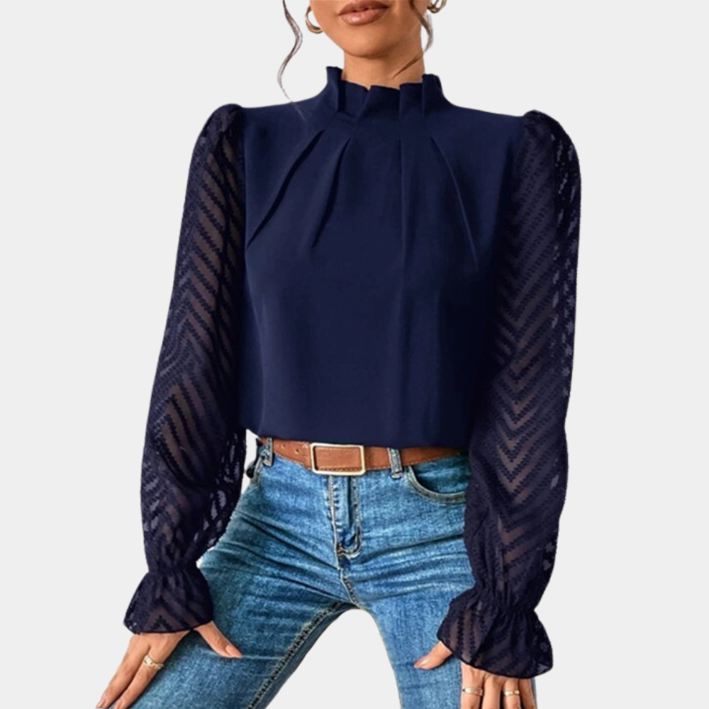 Lightweight Semi Sheer Blouse Top