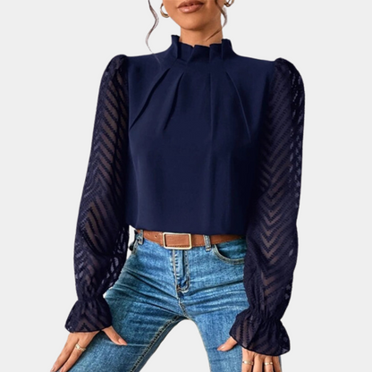 Lightweight Semi Sheer Blouse Top