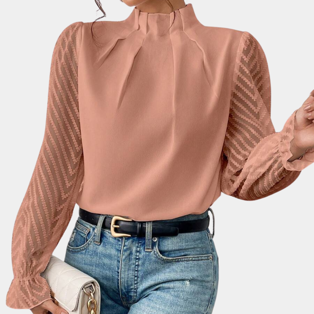 Lightweight Semi Sheer Blouse Top