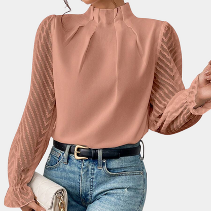 Lightweight Semi Sheer Blouse Top