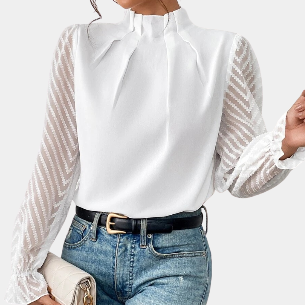 Lightweight Semi Sheer Blouse Top