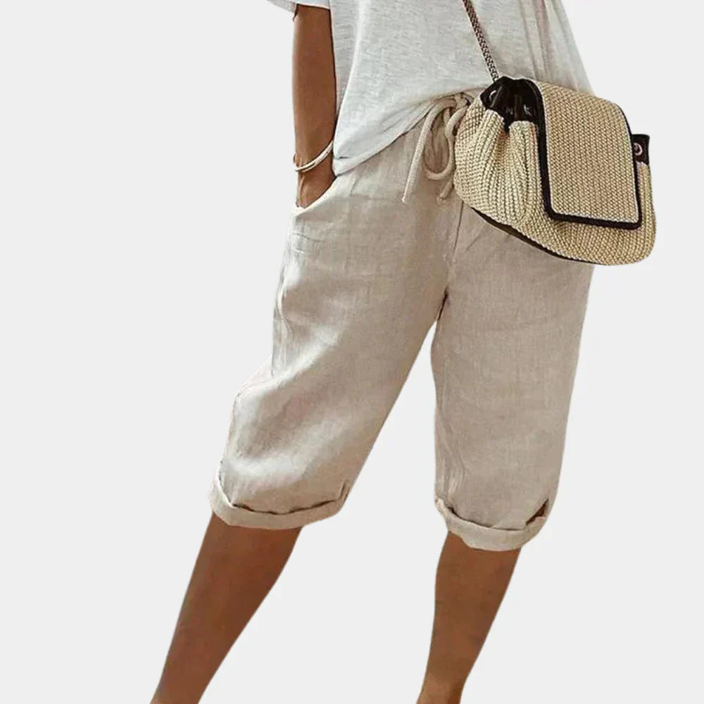 Women's Linen Blend Shorts Comfortable