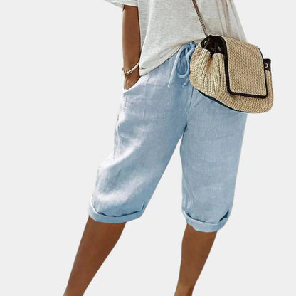 Women's Linen Blend Shorts Comfortable
