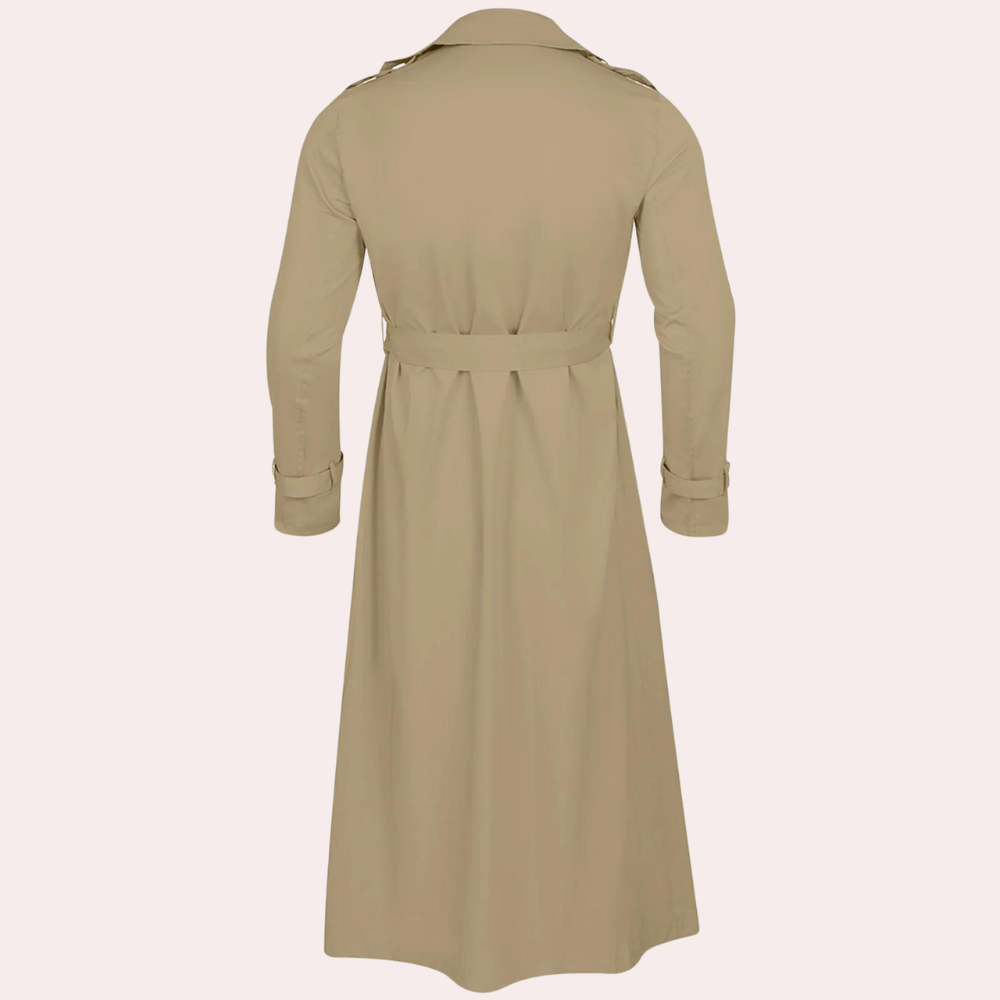 Men's Double-Breasted Trench Coat Wool Classic
