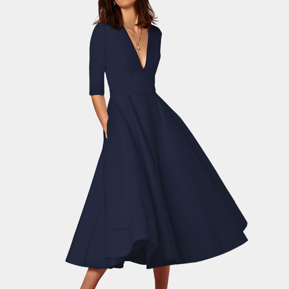 Chic Women's Flared Knee Length Dress