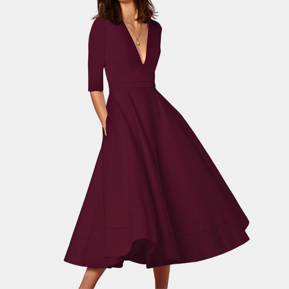 Chic Women's Flared Knee Length Dress