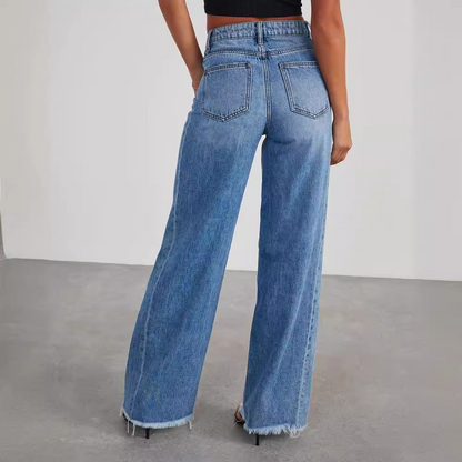 Comfortable Women's Relaxed Fit High Waist Jeans