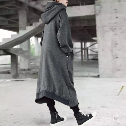 Women's Oversized Hooded Coat Zipper Closure