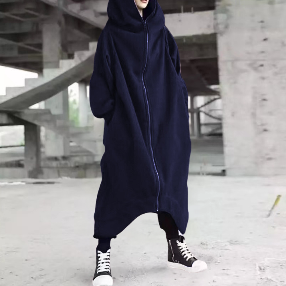 Women's Oversized Hooded Coat Zipper Closure